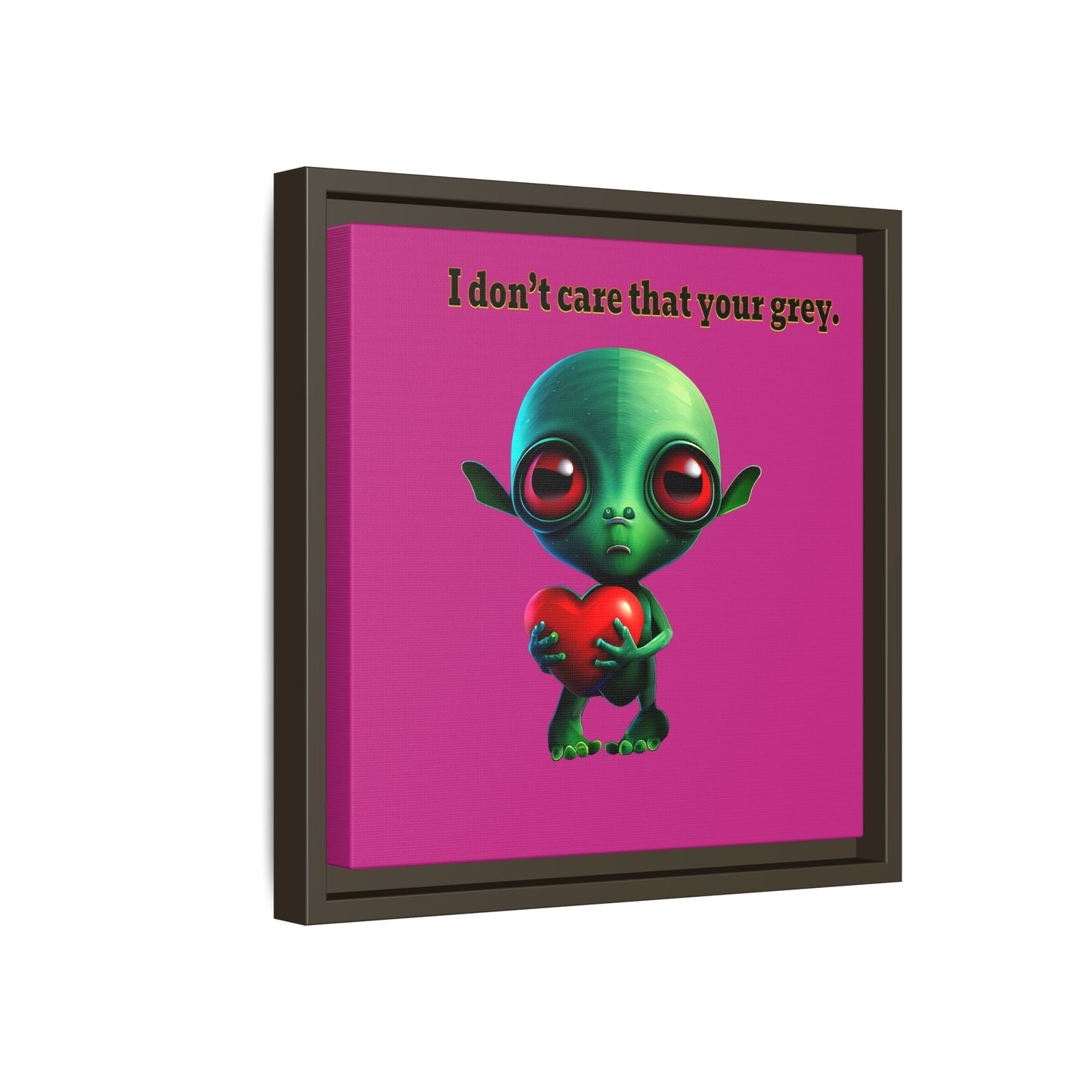 I don't care that your grey - framed canvas art (pink)