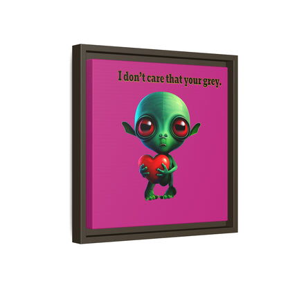 I don't care that your grey - framed canvas art (pink)