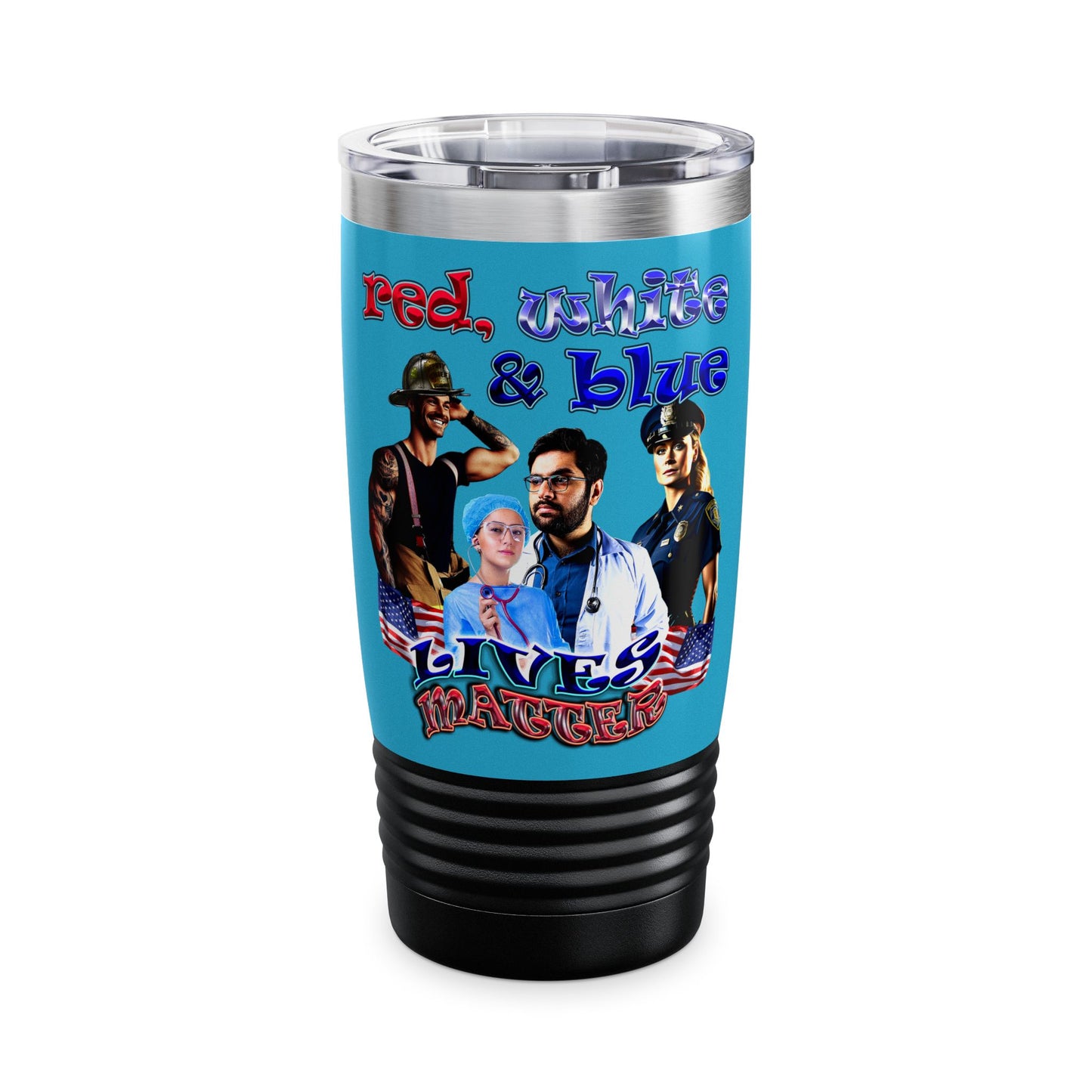 rw&b lives matter - Ringneck Tumbler, 20oz (turquoise)
