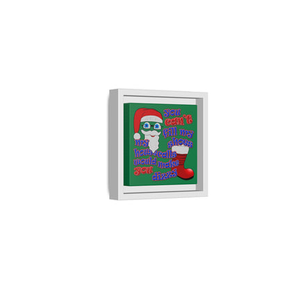 santa's shoes - framed canvas art (dark green)