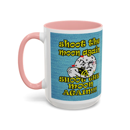 shoot the moon again - Accent Mug (faded blue)