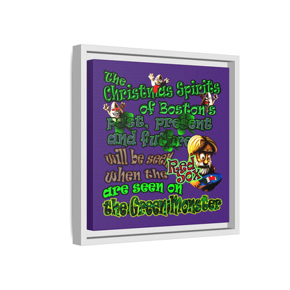 christmas spirits of boston - framed canvas art (purple)