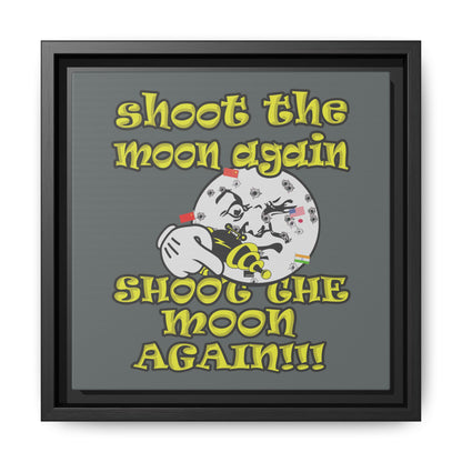 shoot the moon again - framed canvas art (dark grey)