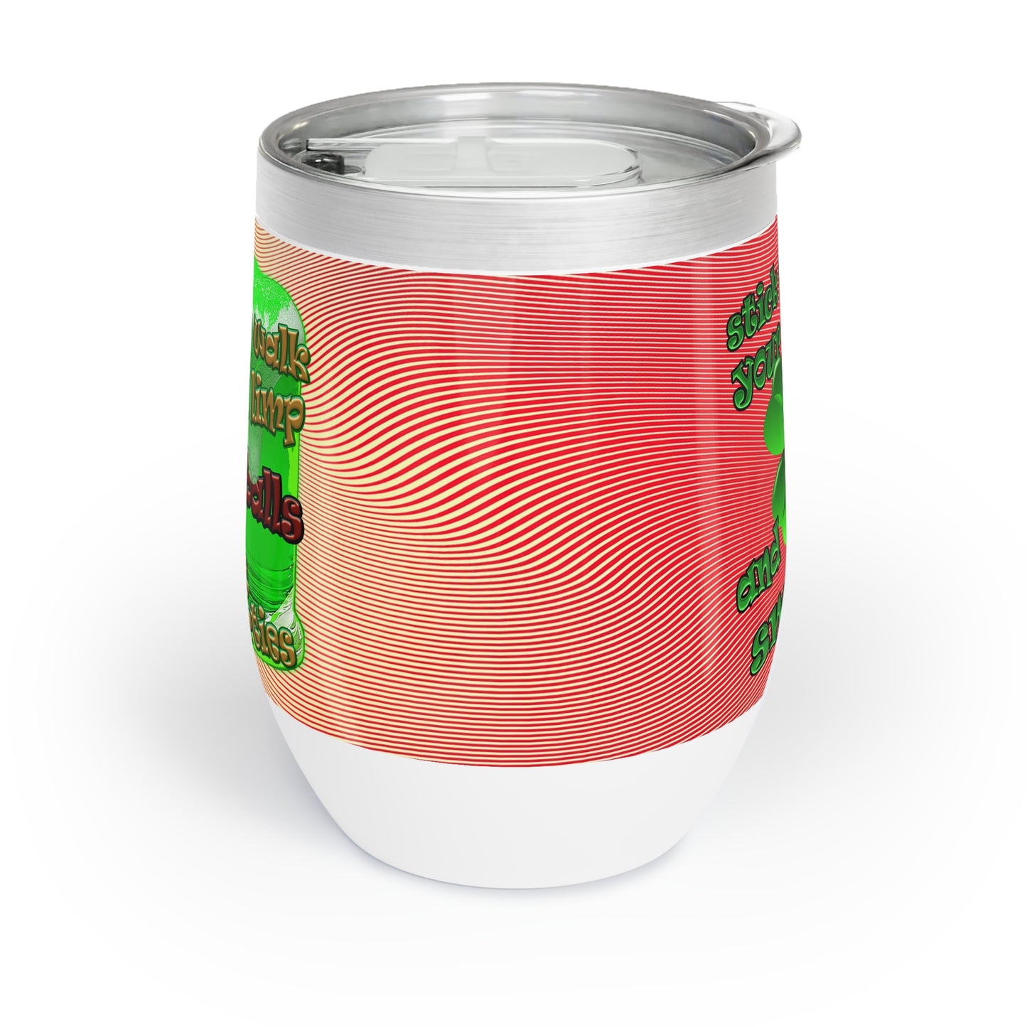 celtics logo - Chill Wine Tumbler (yellow-orange wave)