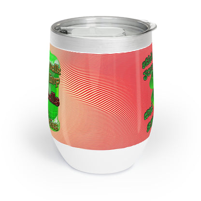 celtics logo - Chill Wine Tumbler (yellow-orange wave)