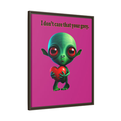 I don't care that your grey - framed canvas art (pink)