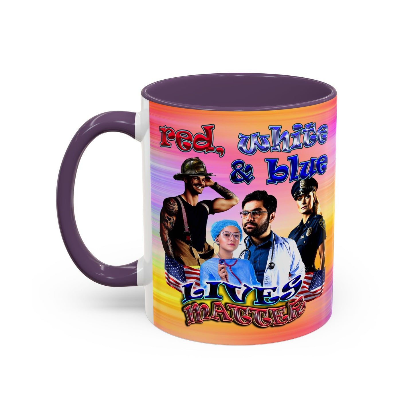 rw&b lives matter - Accent Mug (color blur)