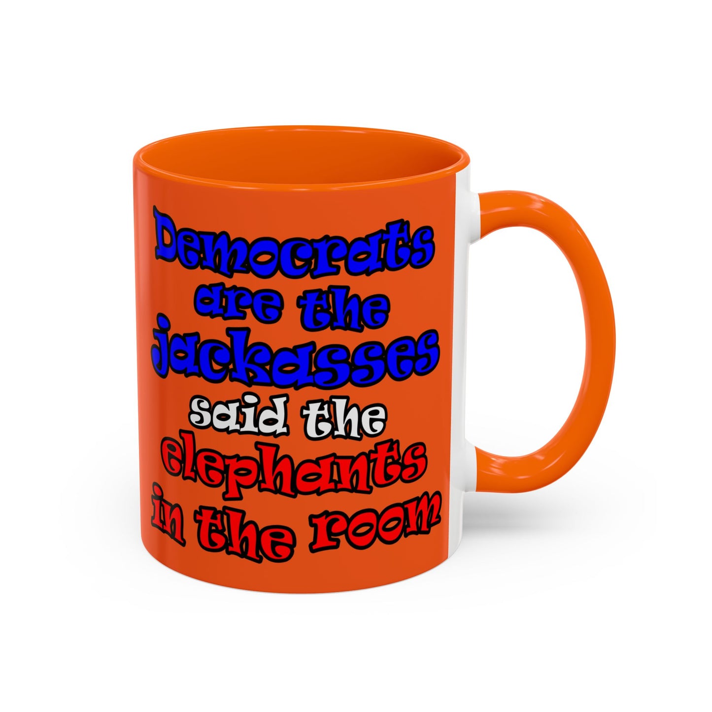 donkeys and elephants - Accent Mug (orange)