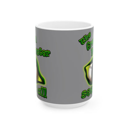 green monster - White Mug (grey)