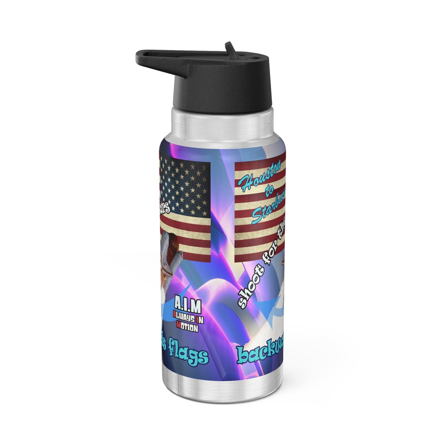 shoot for the stars - Gator Tumbler, 32oz (grey-pink wave)
