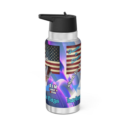 shoot for the stars - Gator Tumbler, 32oz (grey-pink wave)