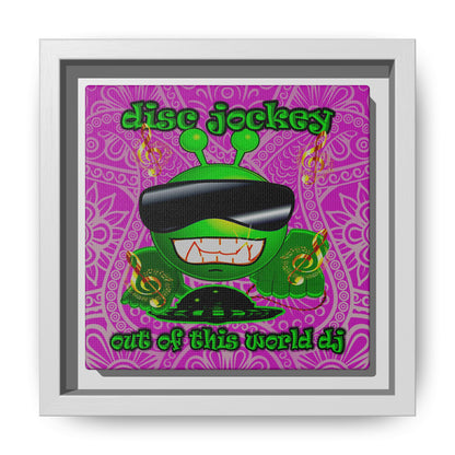 disc jockey - framed canvas art (pink swirl)