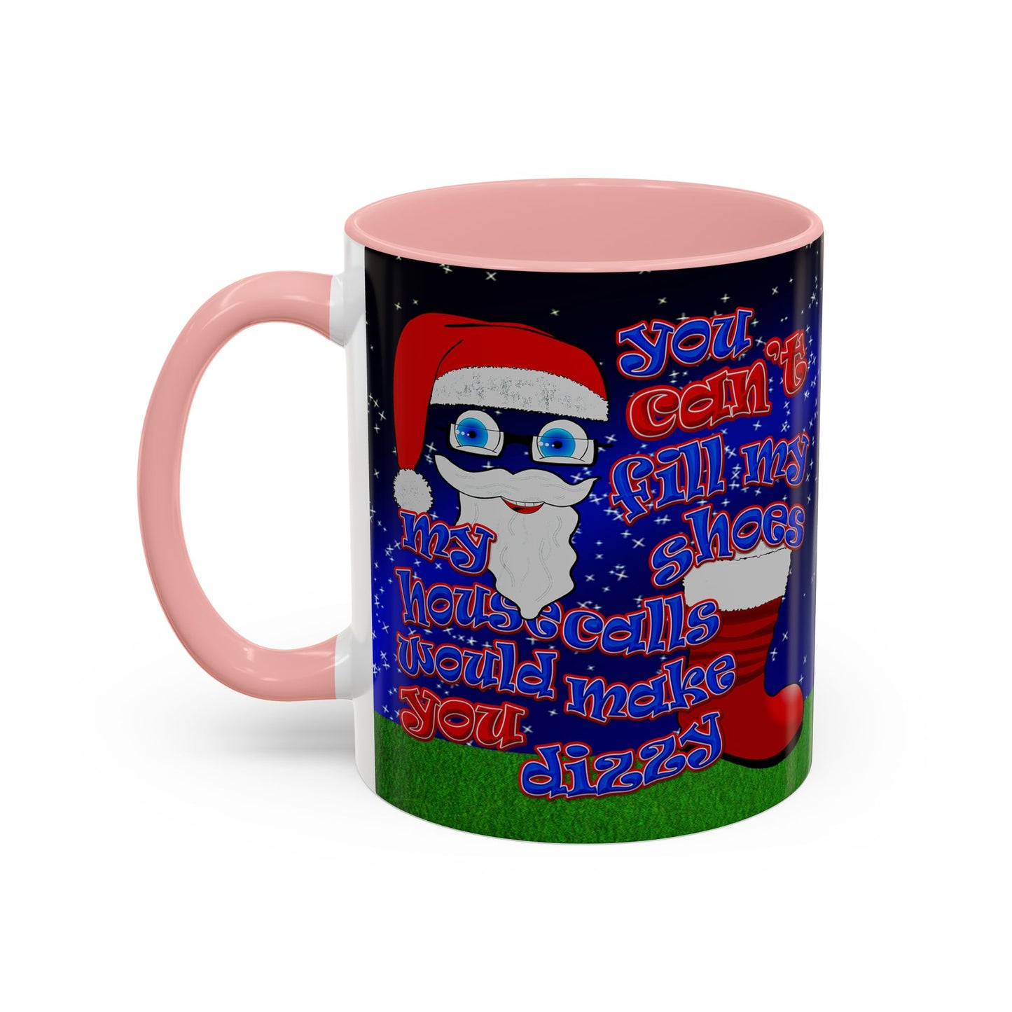 santa's shoes - Accent Mug ('snoops' background)