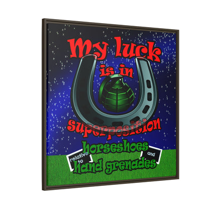 my luck - framed canvas art ('snoops' background)