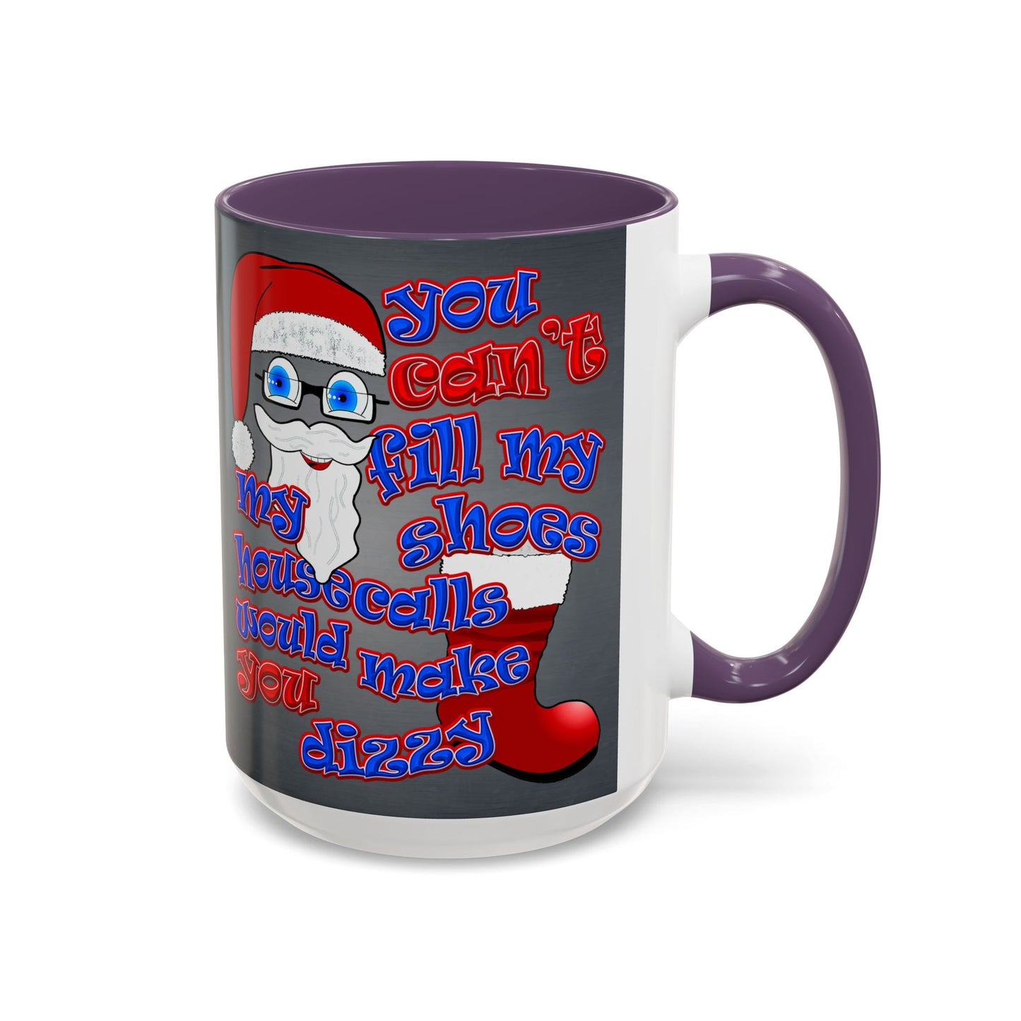 santa's shoes - Accent Mug (grey-light grey)