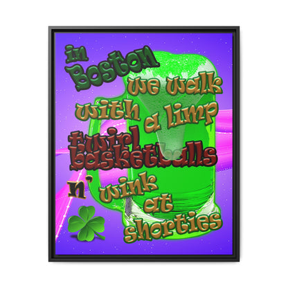 celtics logo - framed canvas art (purple-pink wave)