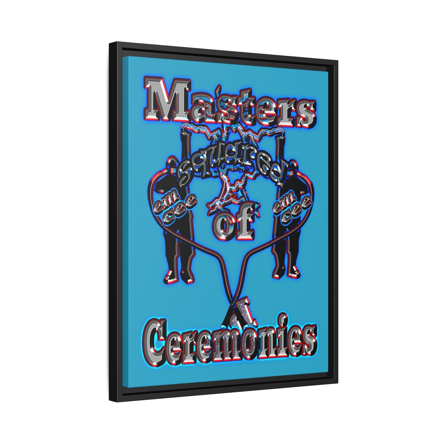em cee squared - framed canvas art (turquoise)
