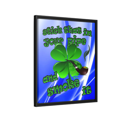 stick that in your pipe and smoke it - framed canvas art (blue-white wave)