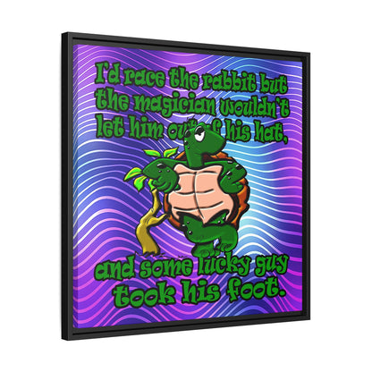 turtle race - framed canvas art (purple wave)