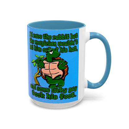 turtle race - Accent Mug (light blue-purple wave)
