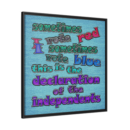 declaration of the independents - framed canvas art (faded blue)