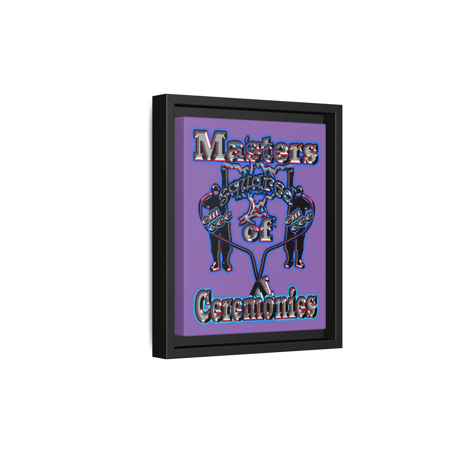 em cee squared - framed canvas art (light purple)