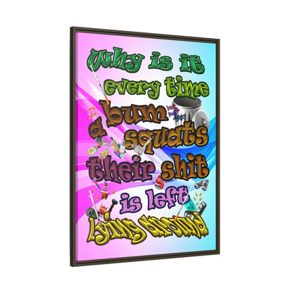 the bum's shit - framed canvas art (light blue-pink wave)