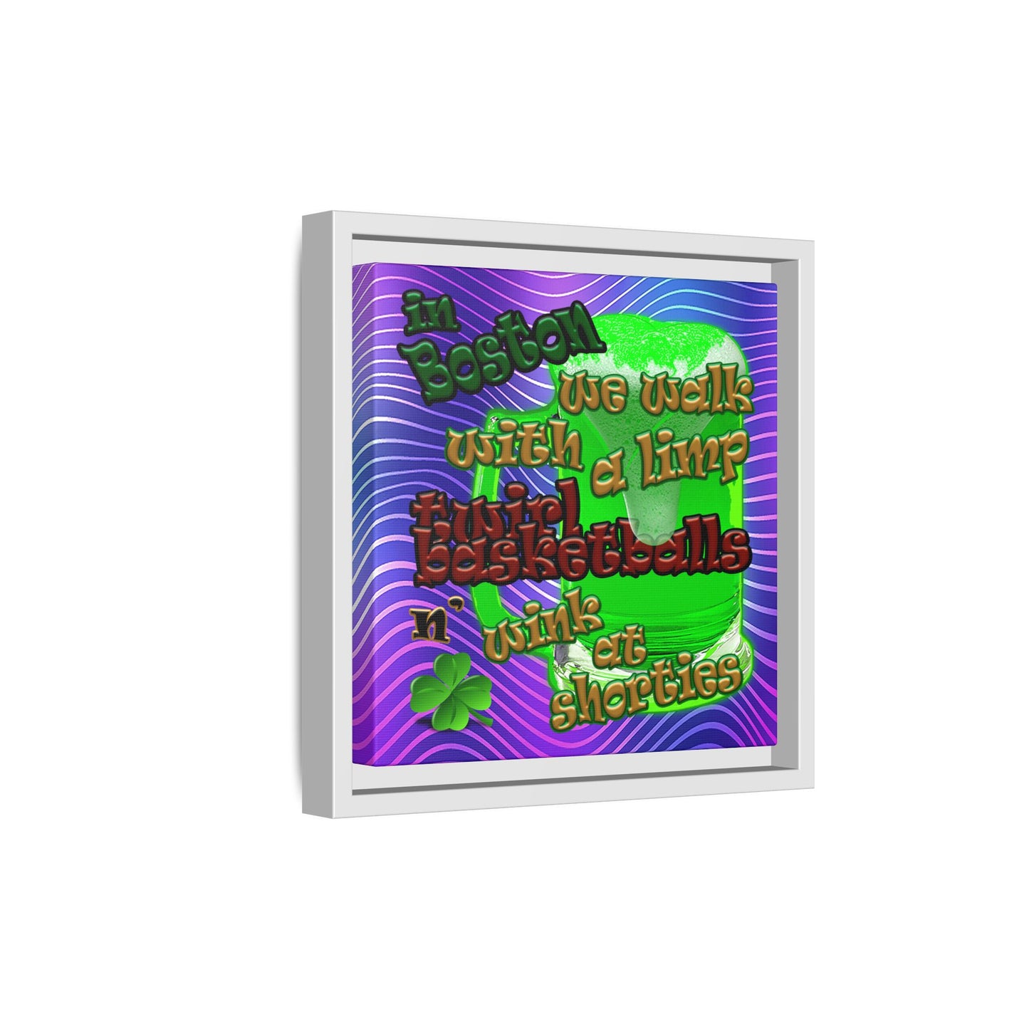 celtics logo - framed canvas art (purple wave)