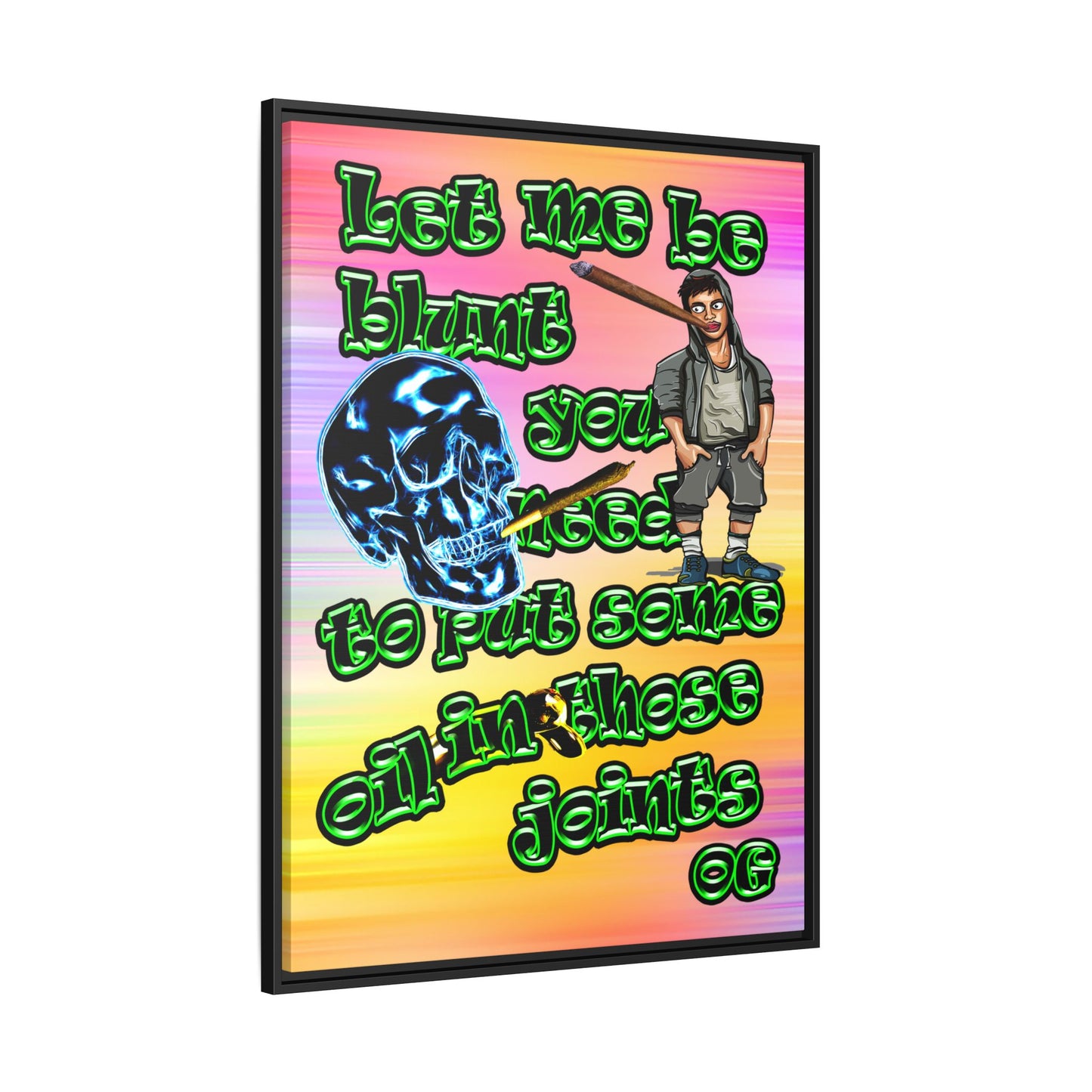 og - framed canvas art (color blur)