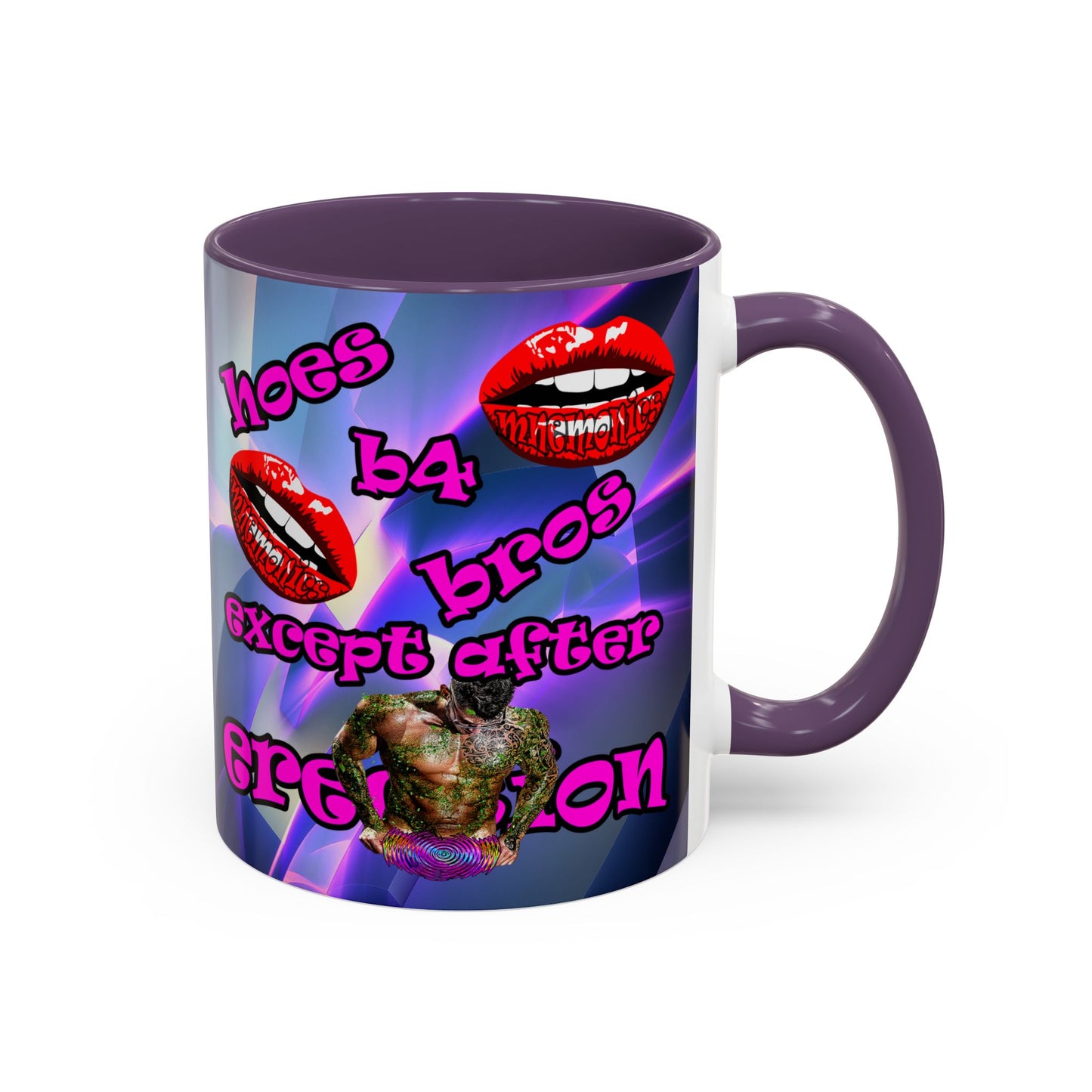 hoes b4 bros - Accent Mug (grey-pink wave)