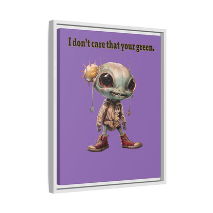 I don't care that your green - framed canvas art (light purple)
