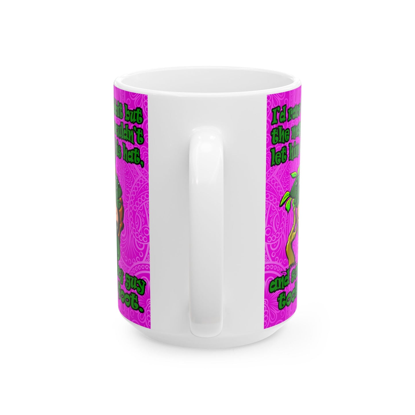 turtle race - White Mug (pink swirl)