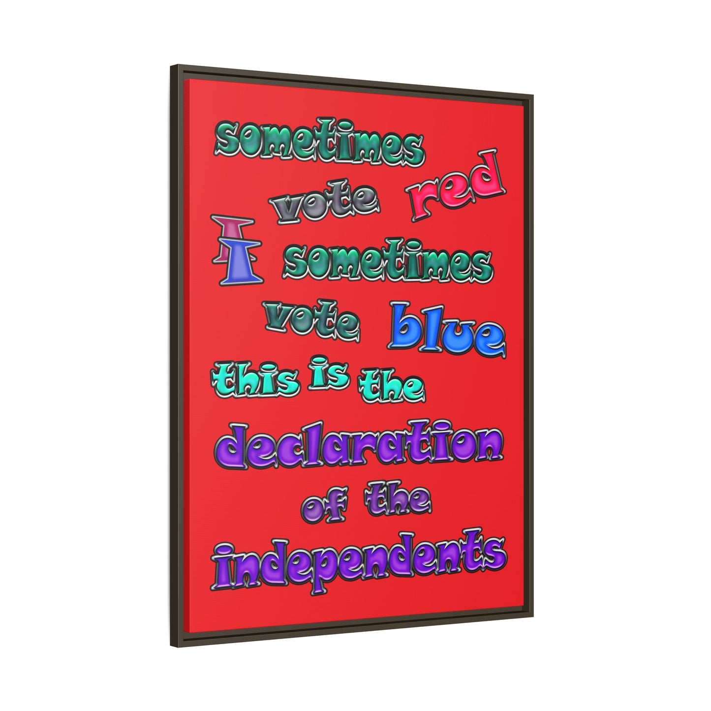 declaration of the independents - framed canvas art (red)