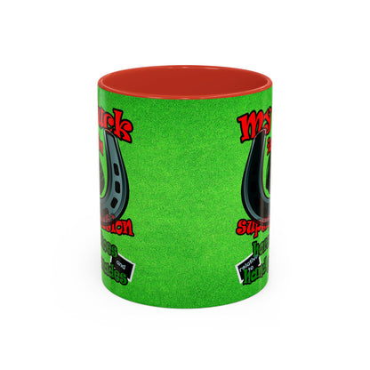 my luck - Accent Mug (green turf)