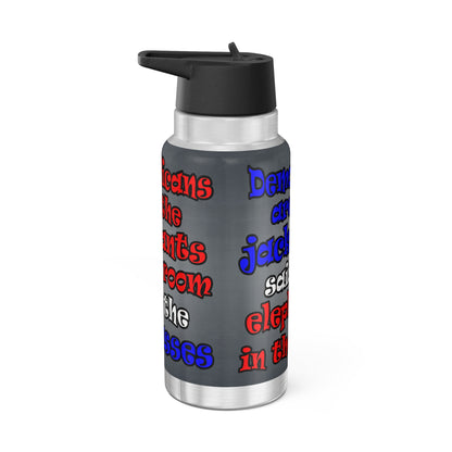 donkeys and elephants - Gator Tumbler, 32oz  (grey-light grey)