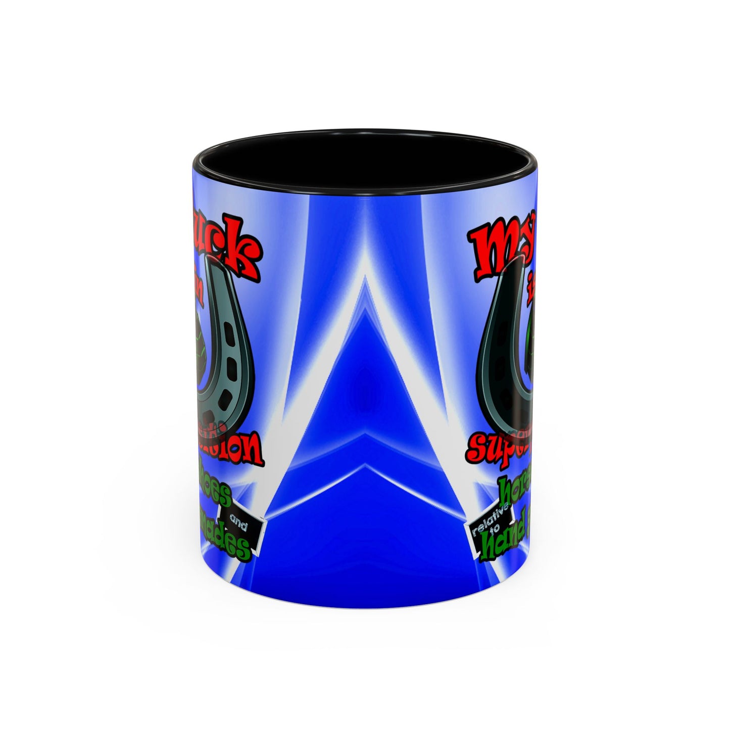my luck - Accent Mug (blue-white wave)