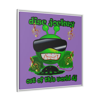 disc jockey - framed canvas art (light purple)