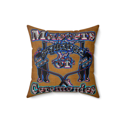 em cee squared - Spun Polyester Square Pillow - (dichromatic brown papyrus)