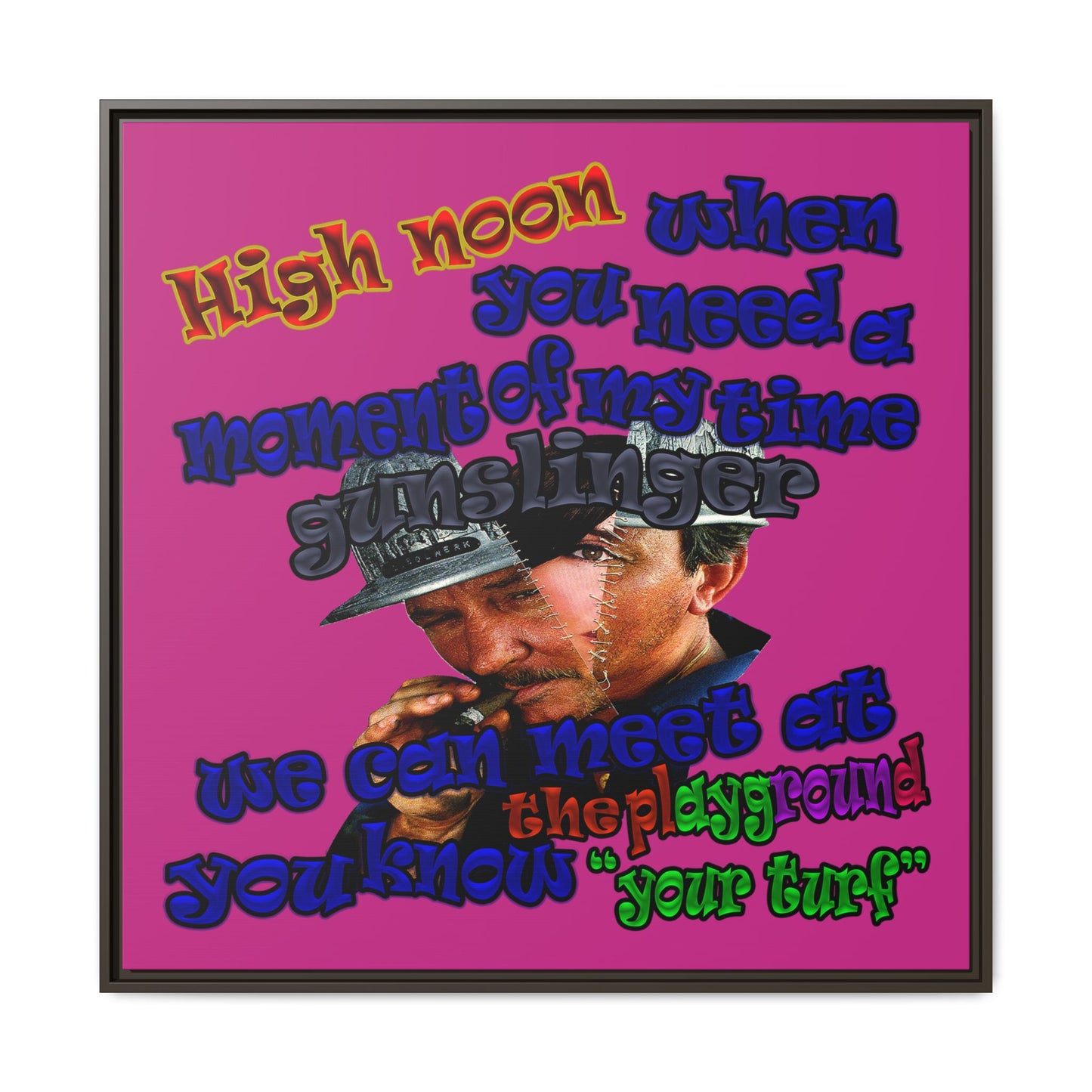high noon - framed canvas art (pink)