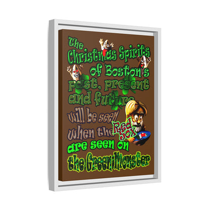 christmas spirits of boston - framed canvas art (brown)