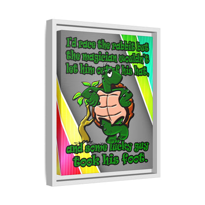 turtle race - framed canvas art (rainbow split)