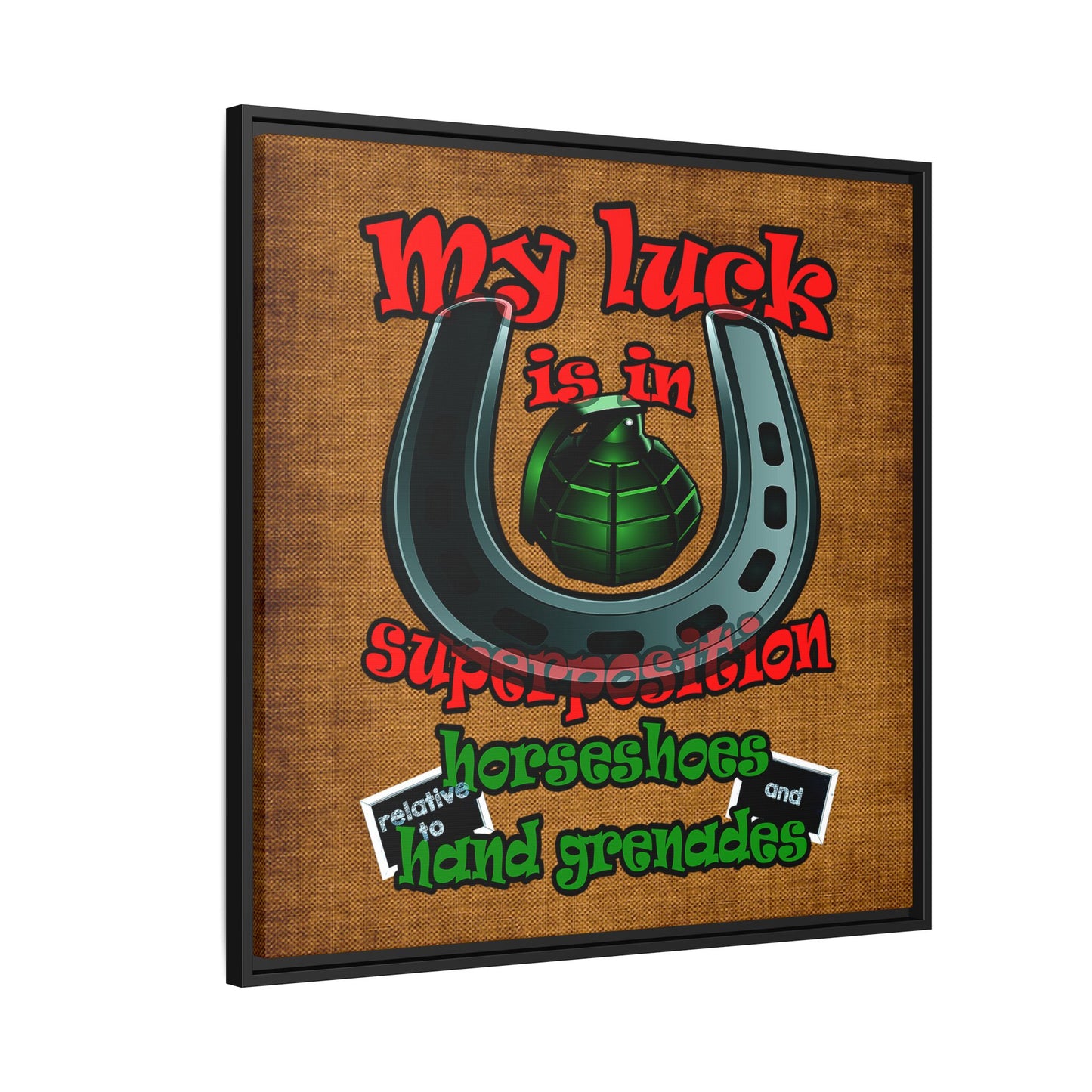 my luck - framed canvas art (brown papyrus)