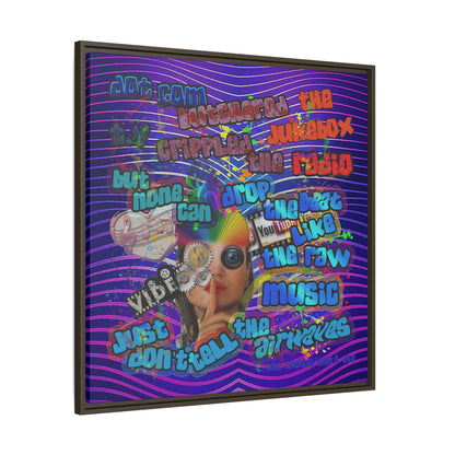 drop the beat - framed canvas art (purple wave)