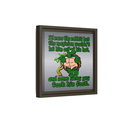 turtle race - framed canvas art (brushed nickel)
