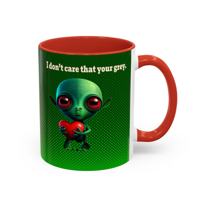 I don't care that your grey - Accent Mug (logo green)