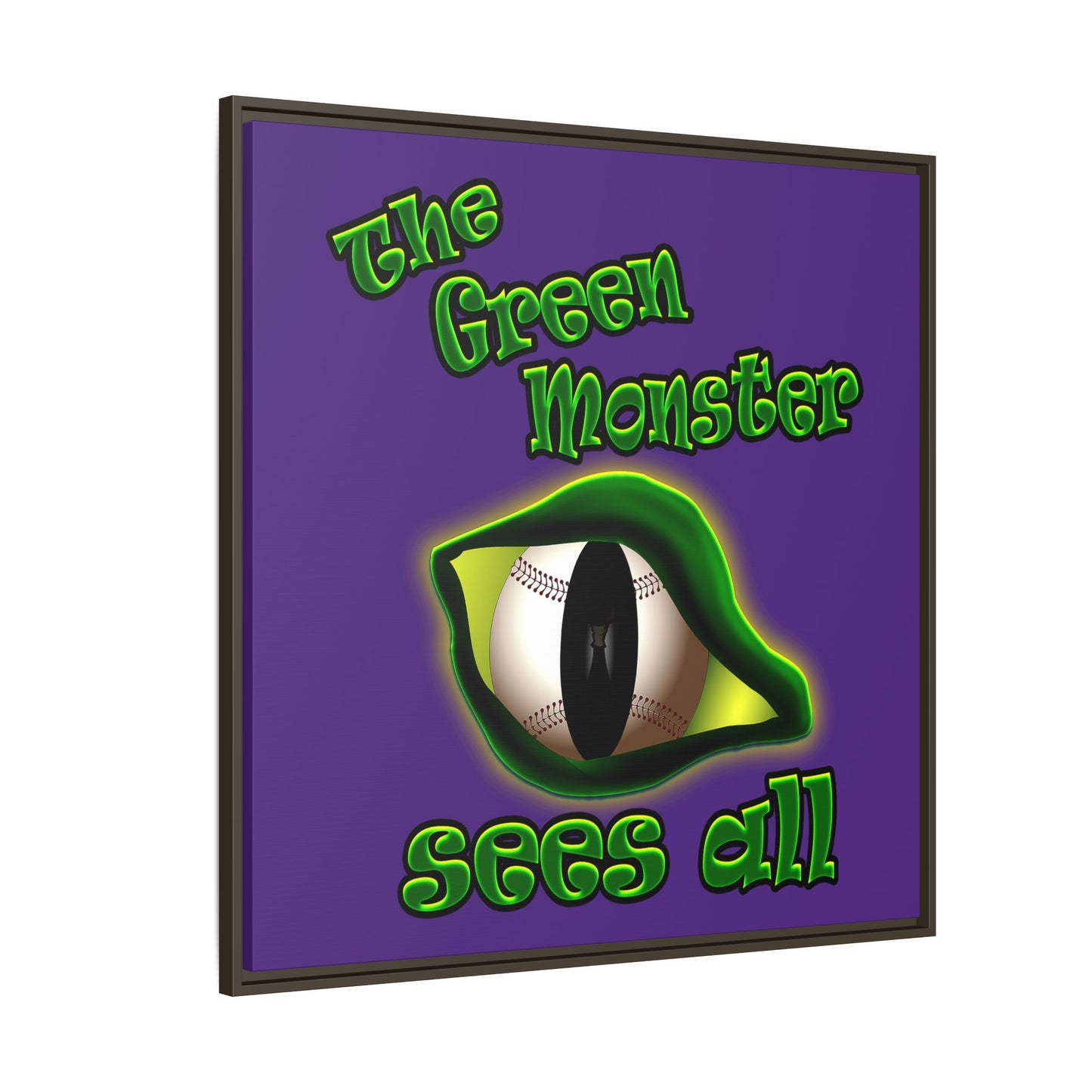 green monster - framed canvas art (purple)