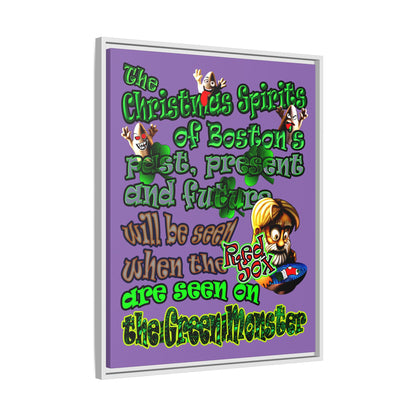 christmas spirits of boston - framed canvas art (light purple)