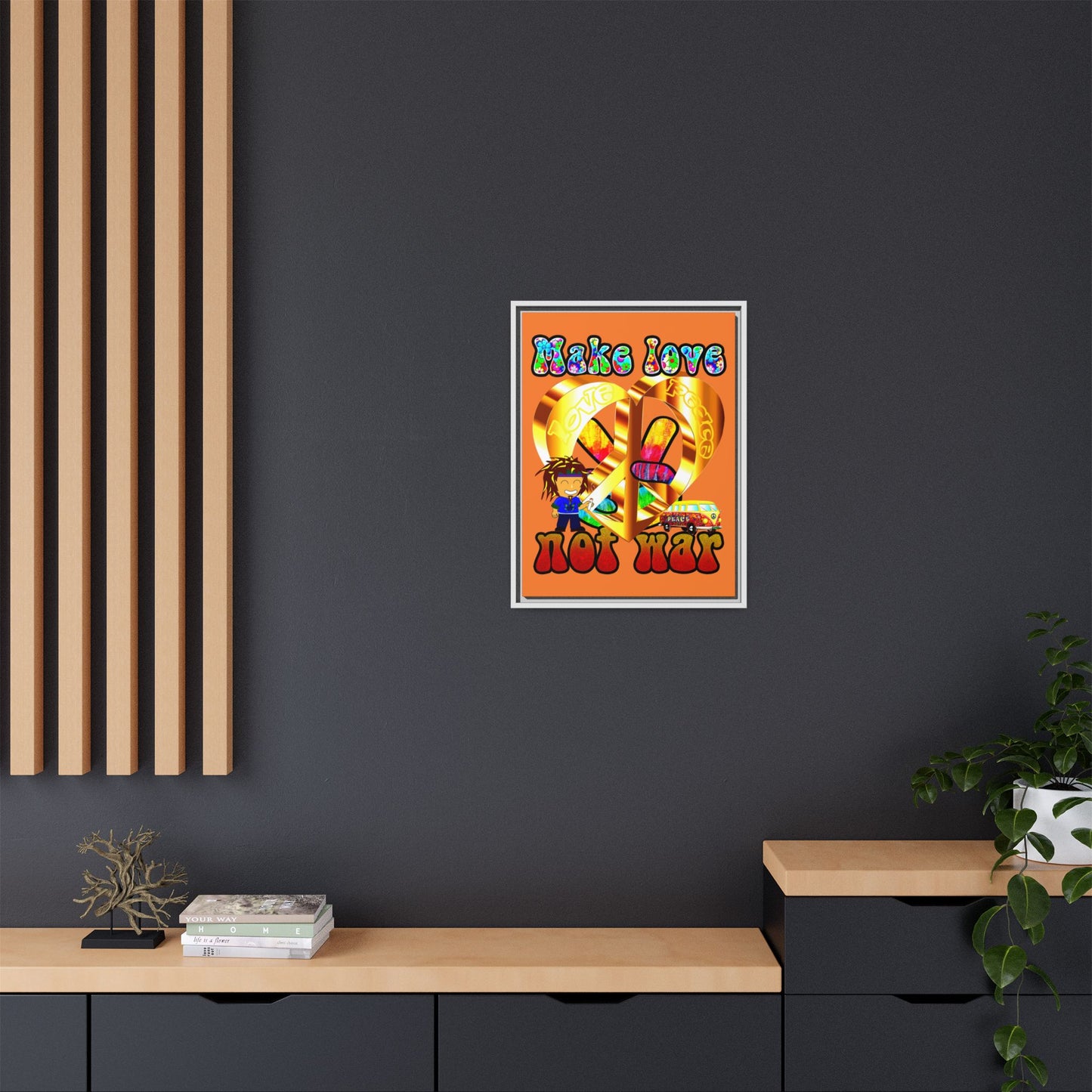 love peace - framed canvas art (crusta)