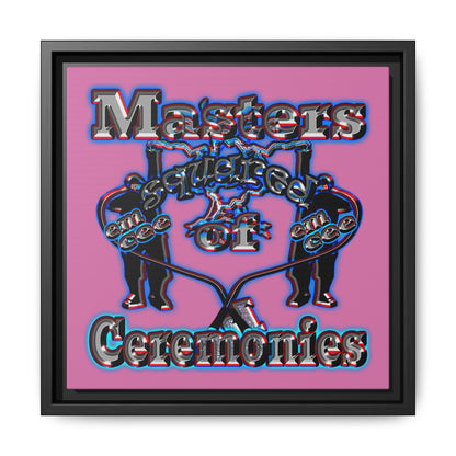 em cee squared - framed canvas art (light pink)