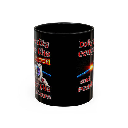 defy conquer reach - Accent Mug (black)